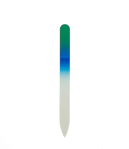 green and blue glass nail file