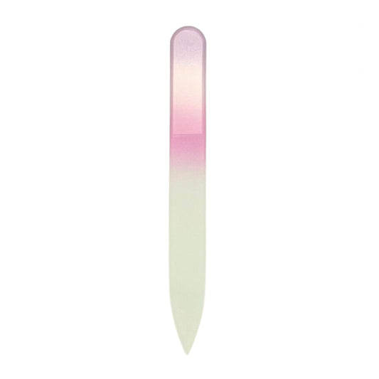 light purple and pink glass nail file