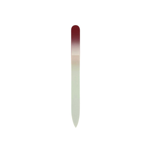 Red and White Glass Nail File