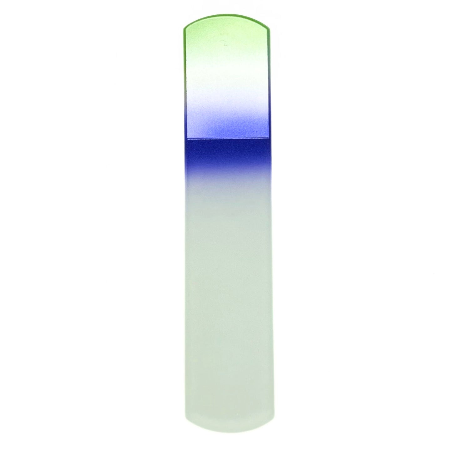 Green and purple glass foot file.