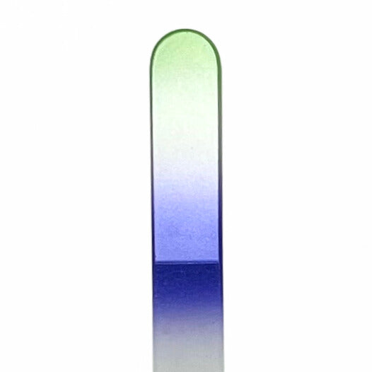 green and purple ombre glass nail file.