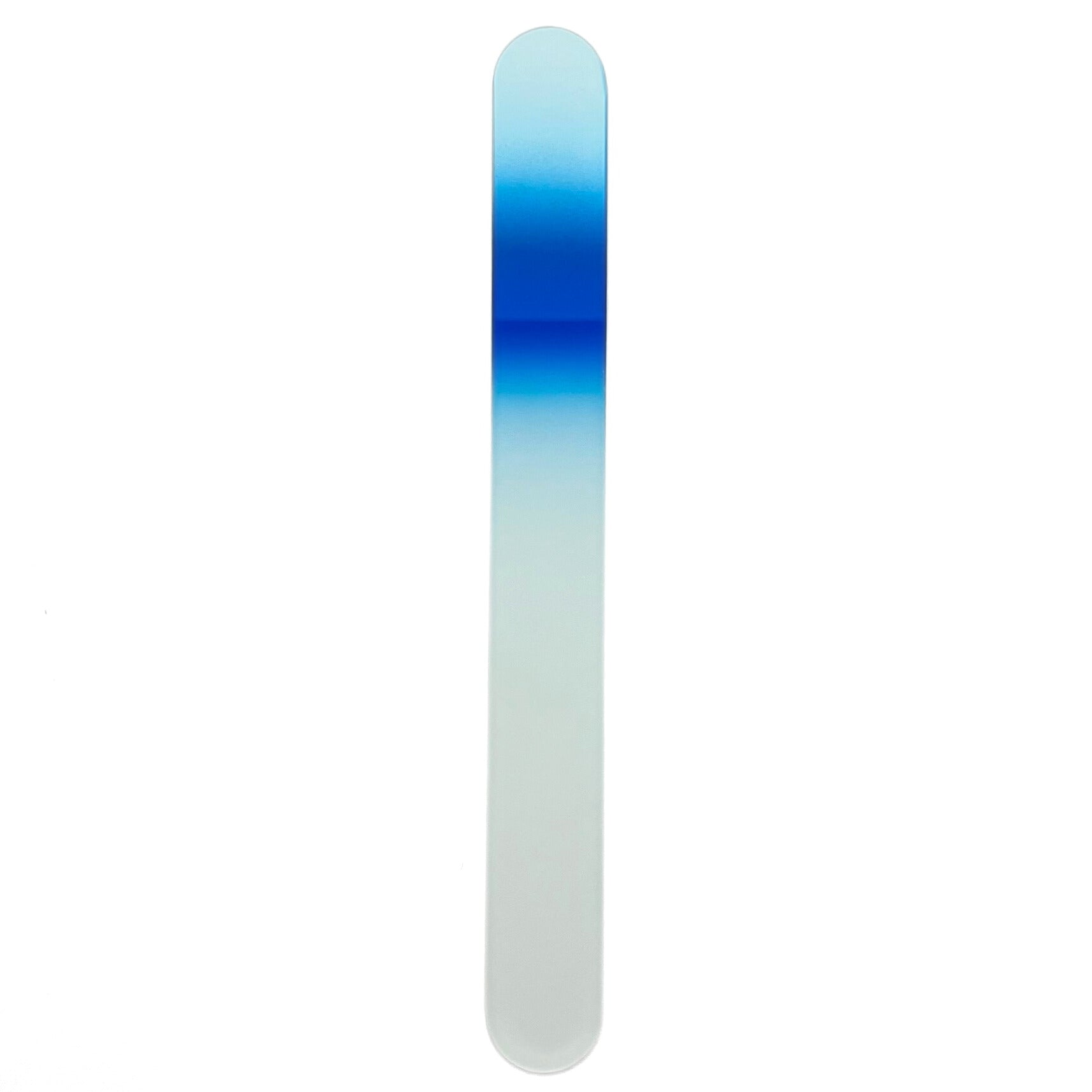 Large light blue glass nail file.