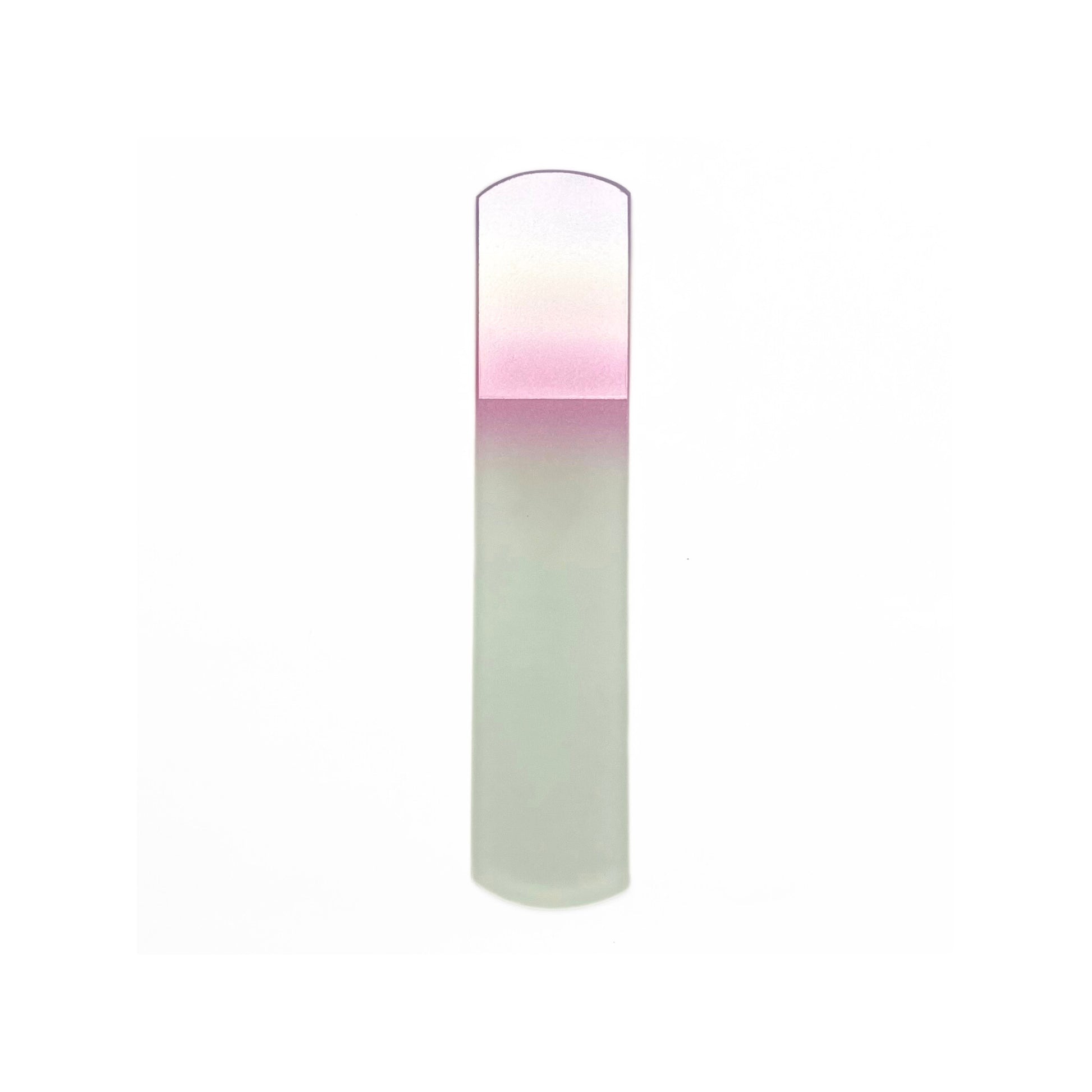 Light purple and pink glass foot file.