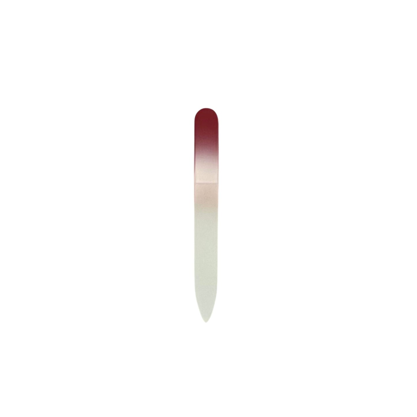 Red and White Glass Nail File